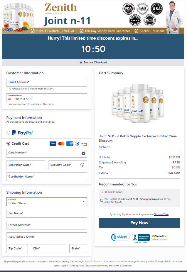 Joint N11 Official Website Secure Order Page
